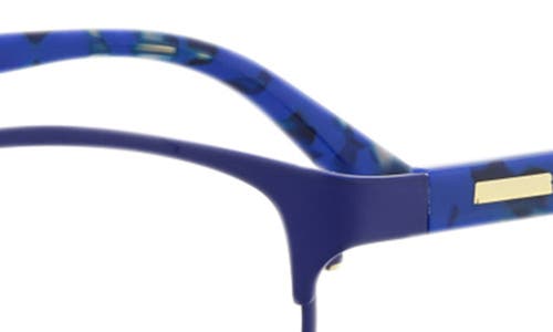 Alexander Mcqueen Mcqueen 49mm Core Rectangle Optical Glasses In Blue Blue Transparent