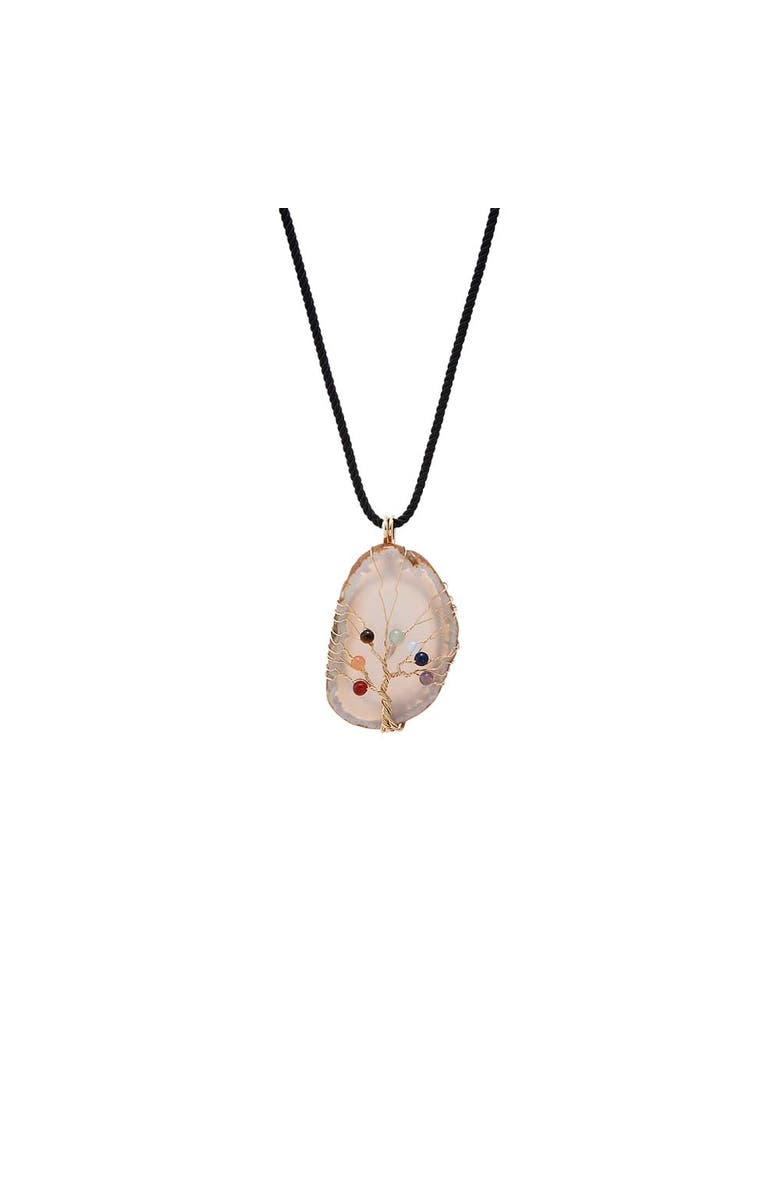 BY ADINA EDEN Natura Stone Tree Of Life Charm Necklace, Main, color, Multi-Color
