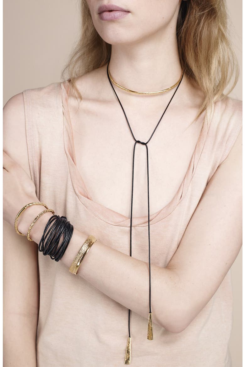 Wax Cord Bracelet, Alternate, color, BLACK
