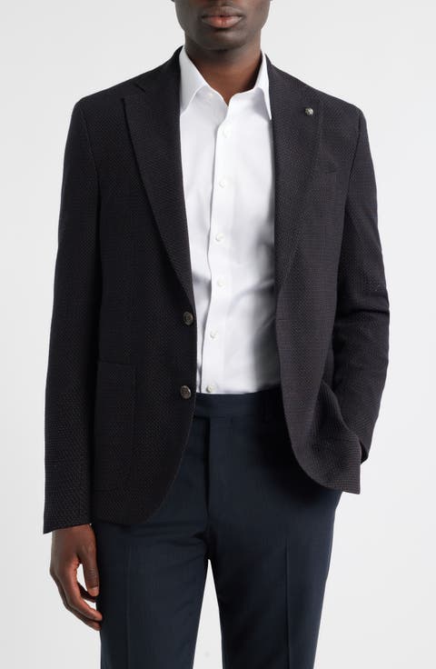 Hampton Contemporary Fit Textured Knit Wool Sport Coat