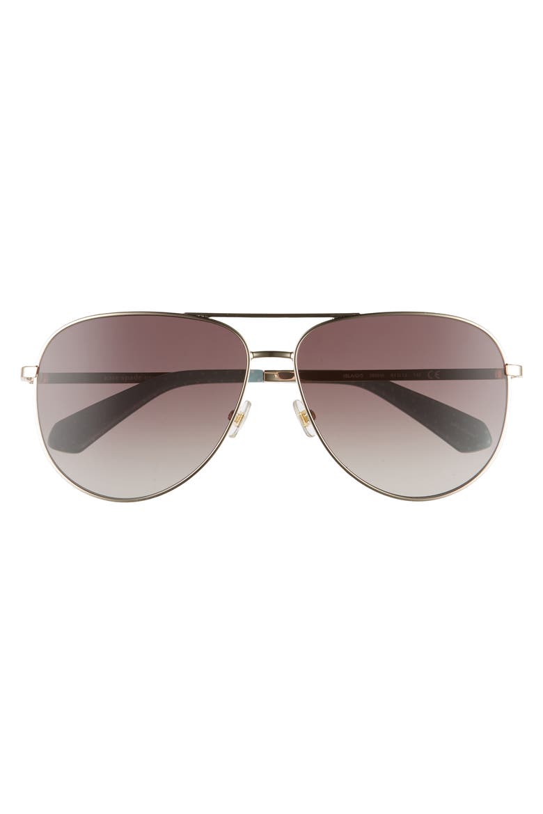 isla 61mm aviator sunglasses, Alternate, color, GOLD/ DARK HAVANA