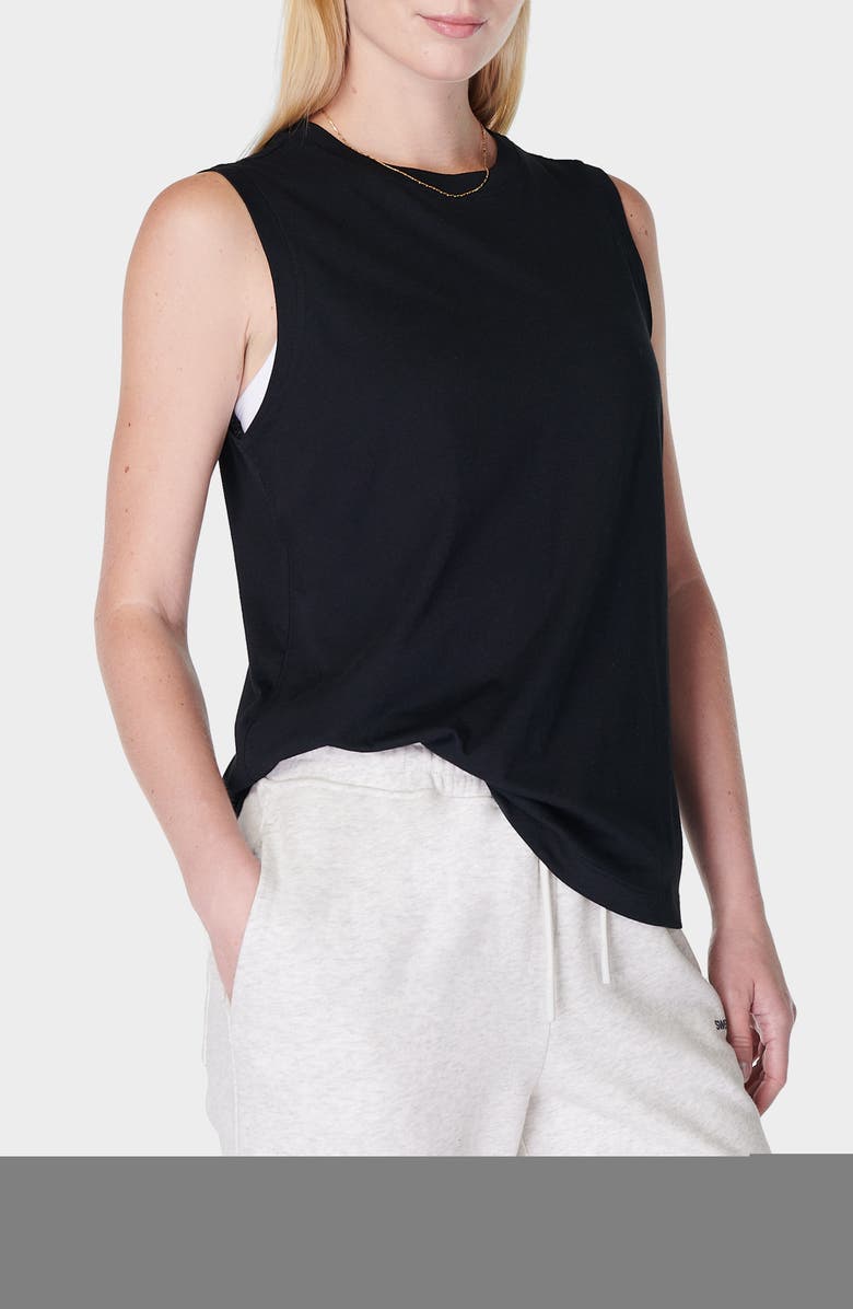 Sweaty Betty Essential Sleeveless T-Shirt, Alternate, color, Black
