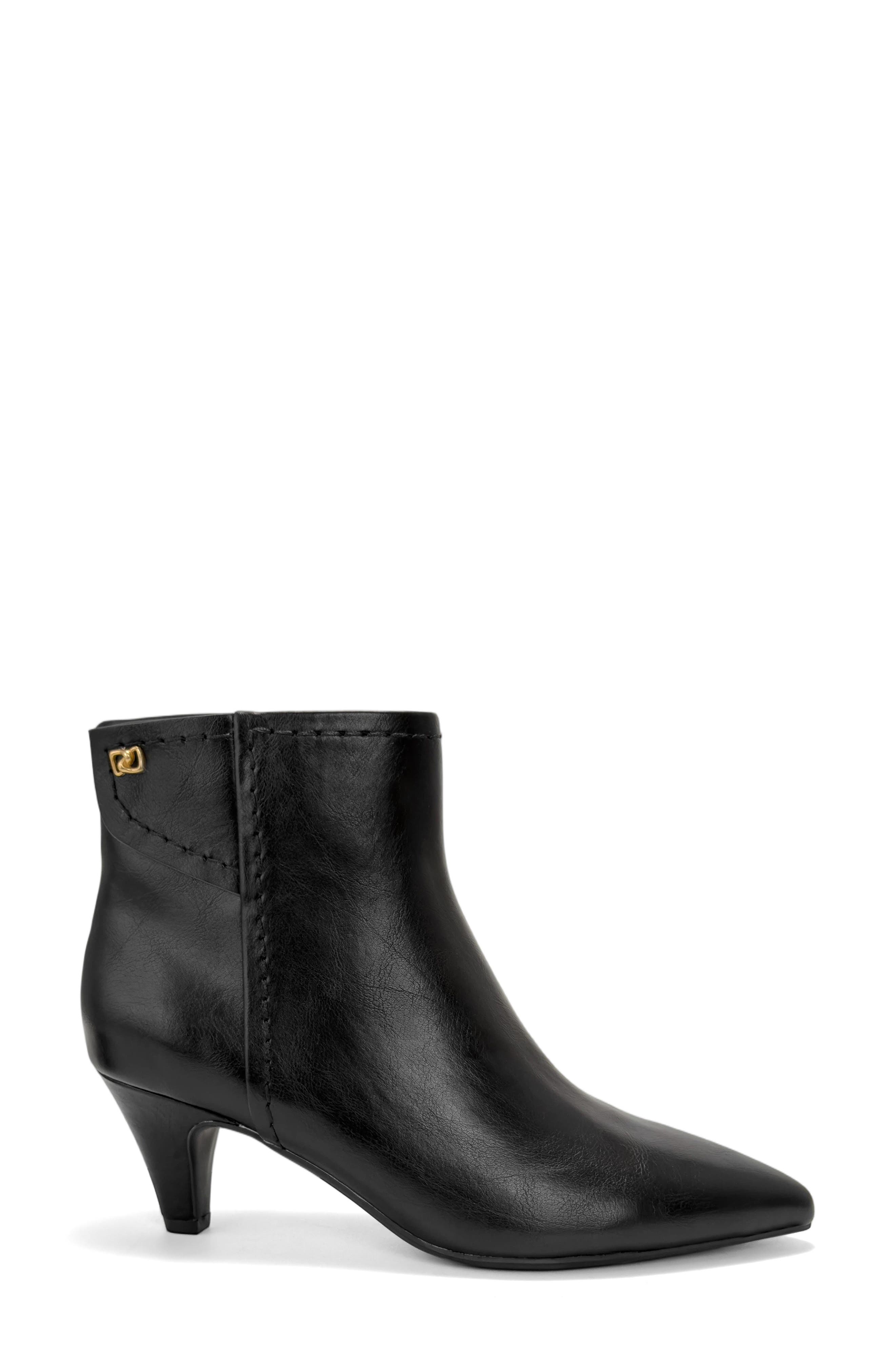 Laurie Faux Leather Bootie, Alternate, color, BLACK