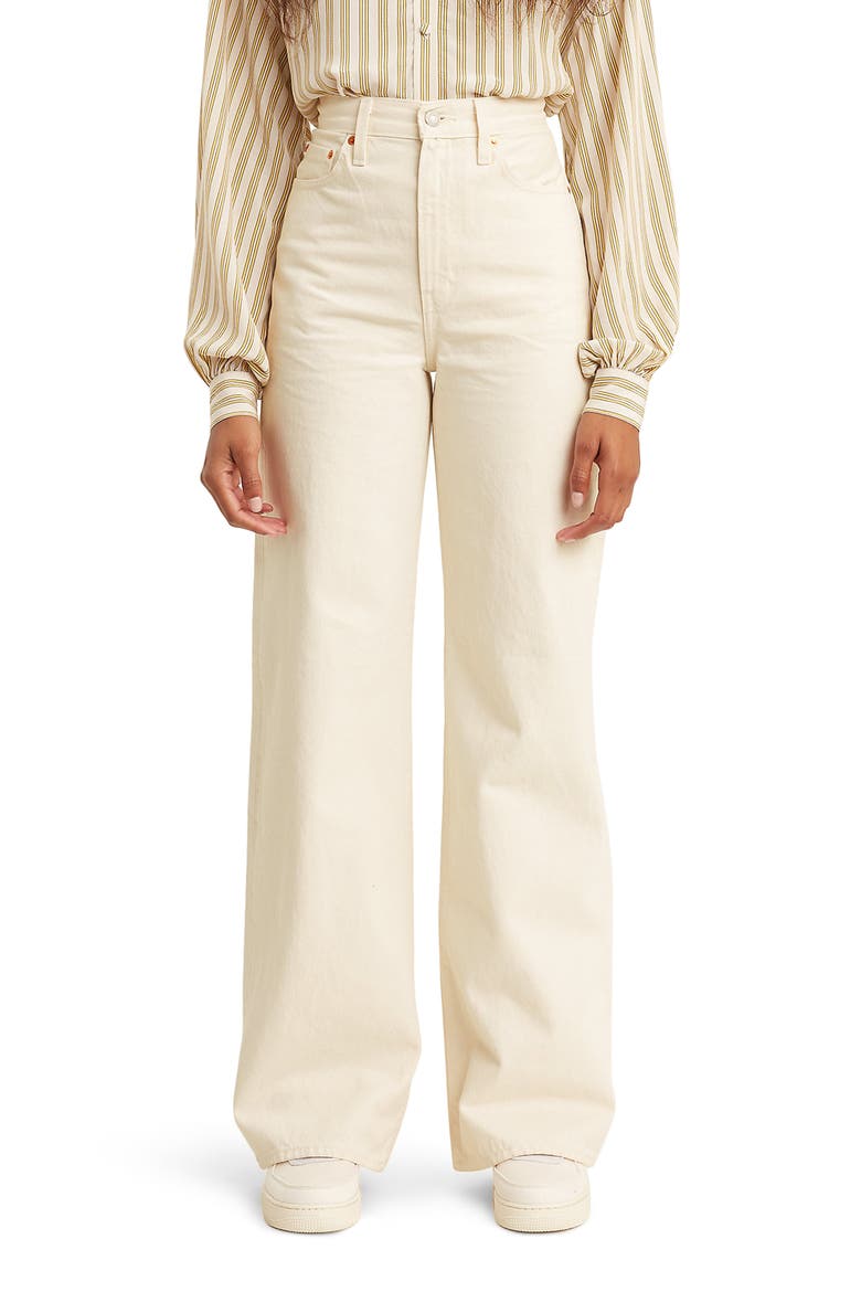 Levi's® Ribcage High Waist Wide Leg Jeans, Main, color, ICY ECRU