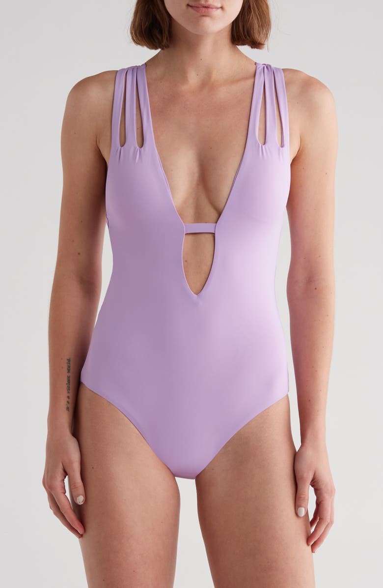 Becca Solid One-Piece Swimsuit, Main, color, 
