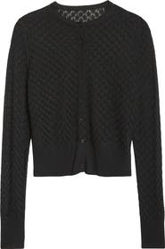 Lela Rose Crop Pointelle Cardigan