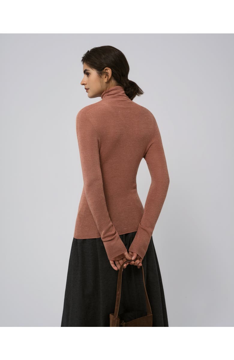 JUANA Ossa Knitted Hemp Turtleneck, Alternate, color, Brown
