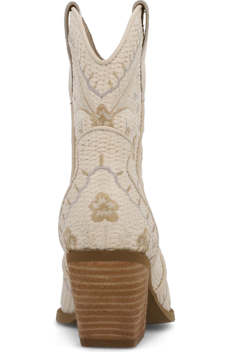MIA Dalena Embroidered Western Boot, Alternate, color, Bone Raffi