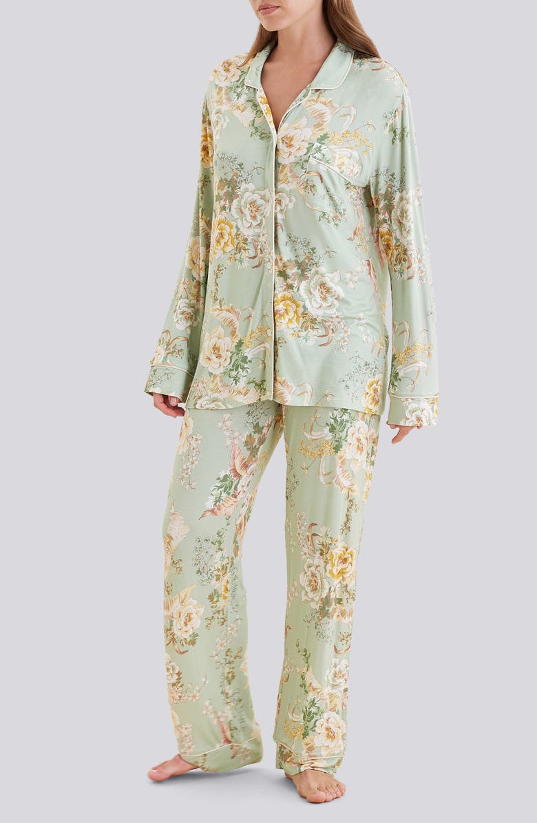 Papinelle Kate Pajamas, Alternate, color, Betsy Tea Green