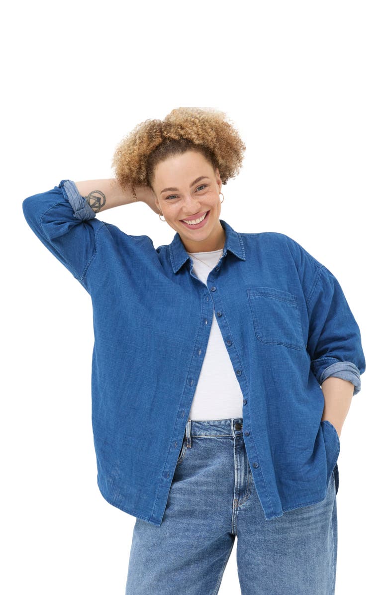 FatFace Women's Plus Size Carolin Denim Shirt, Main, color, 