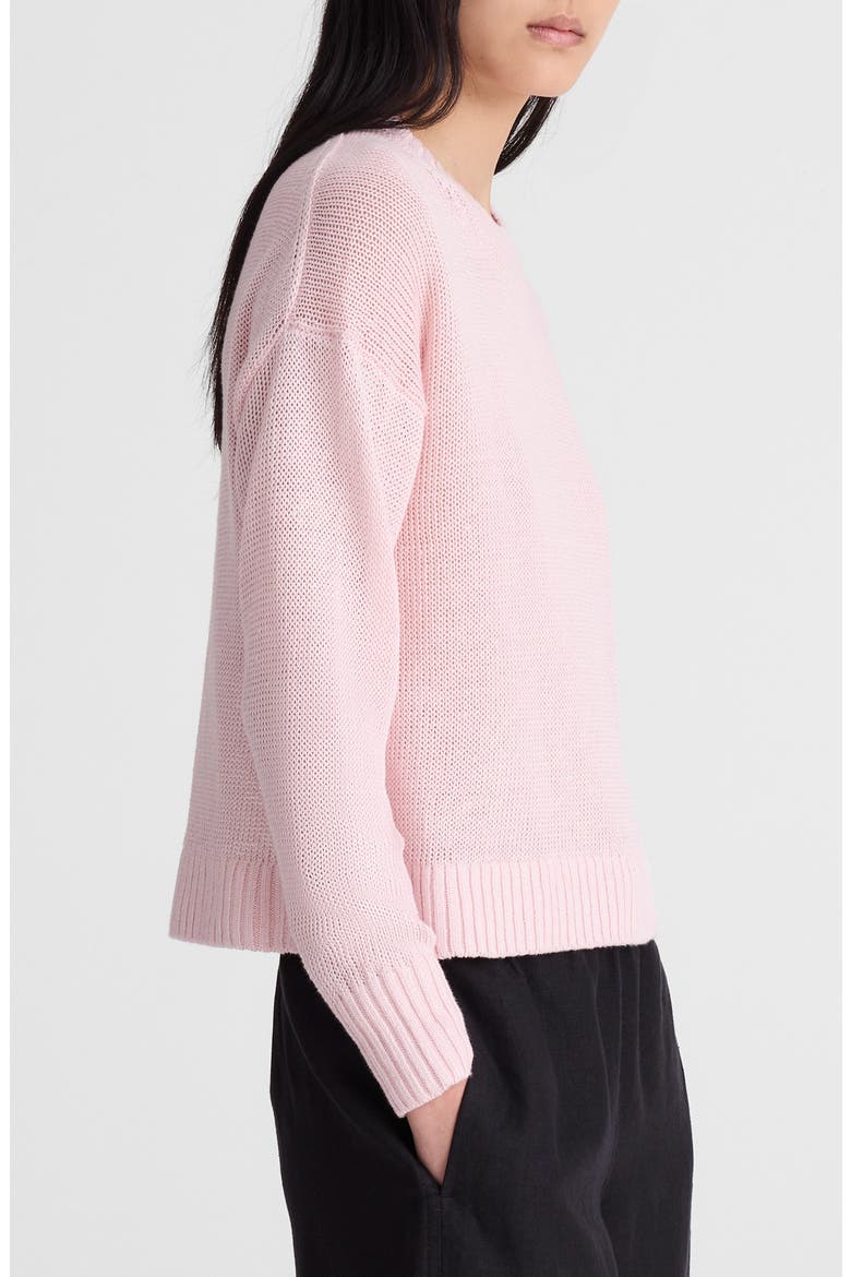 Linen Drop Shoulder Sweater, Alternate, color, PINK BLUSH