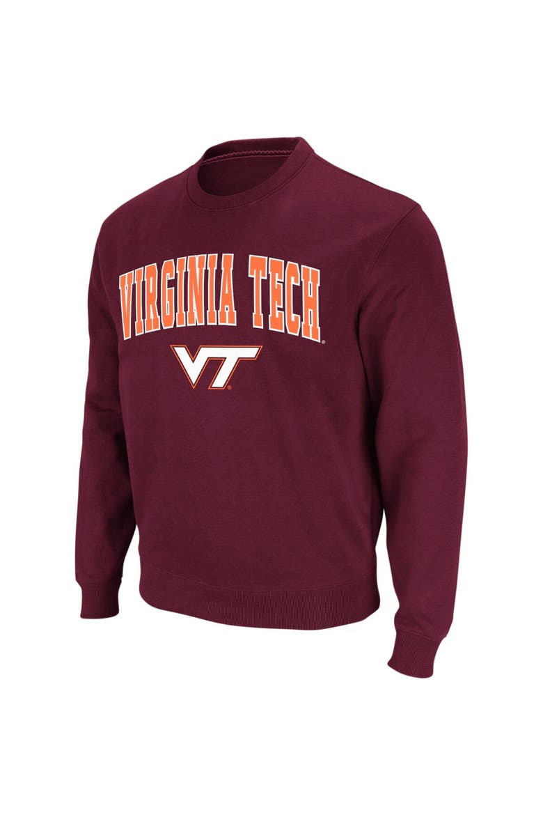 Men's Colosseum Maroon Virginia Tech Hokies Arch & Logo Crew Neck Sweatshirt, Main, color, Maroon