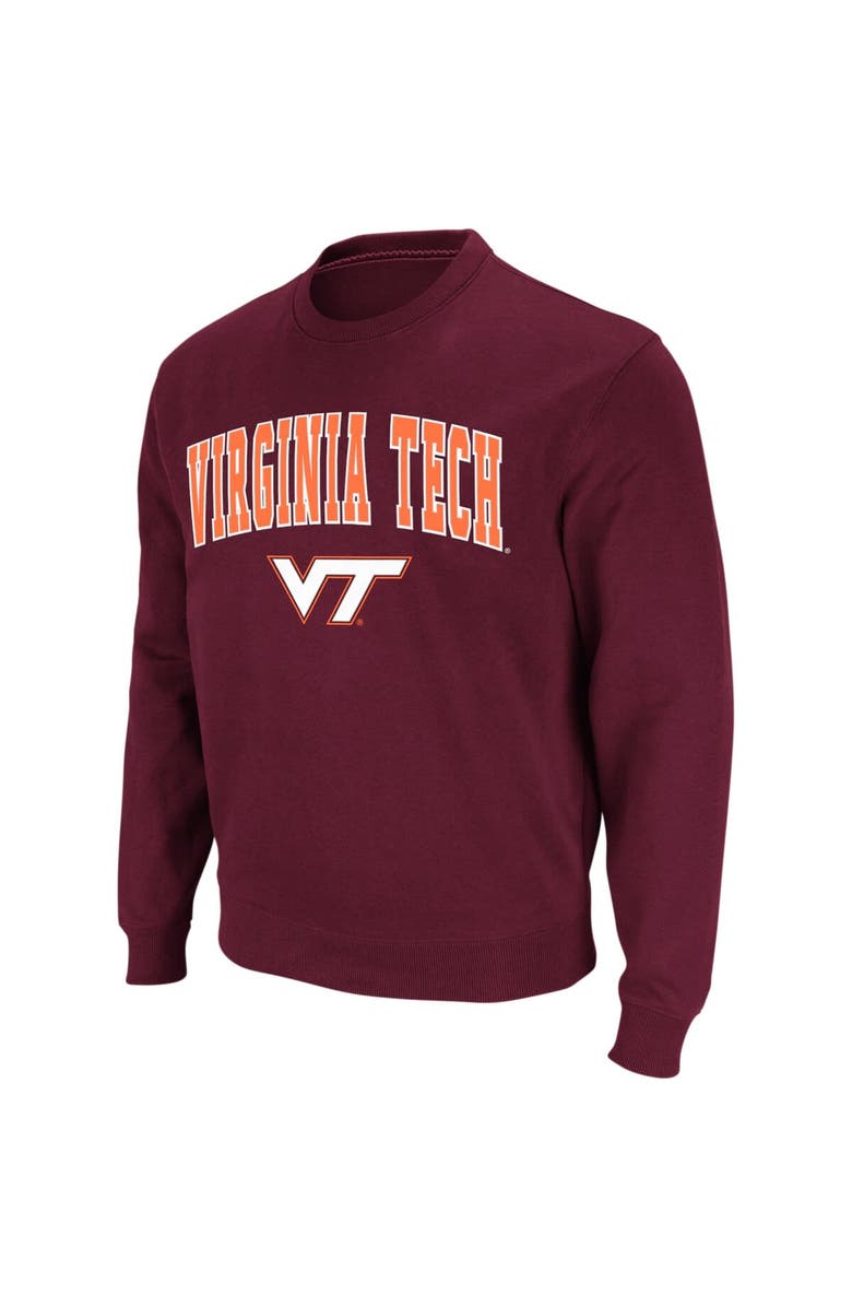 COLOSSEUM Men's Colosseum Maroon Virginia Tech Hokies Arch & Logo Crew Neck Sweatshirt, Main, color, Maroon