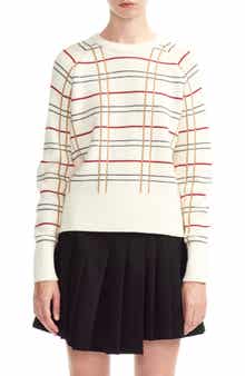 maje Majeur Plaid Wool Blend Sweater