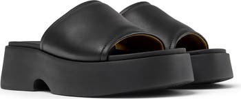 Camper - Tasha Leather Sandal in Beige