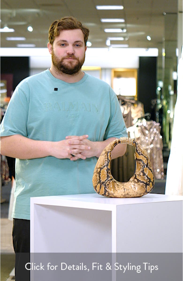 Kira Snakeskin Embossed Leather Shoulder Bag, sales video thumbnail