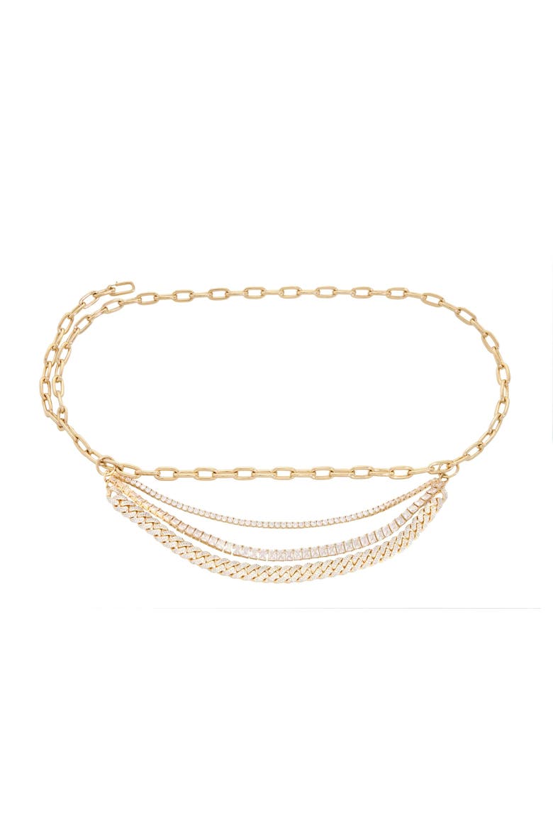 Triple Chain Belt, Alternate, color, Champagne Rhine