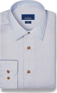 David Donahue Trim Fit Textured Twill Dress Shirt