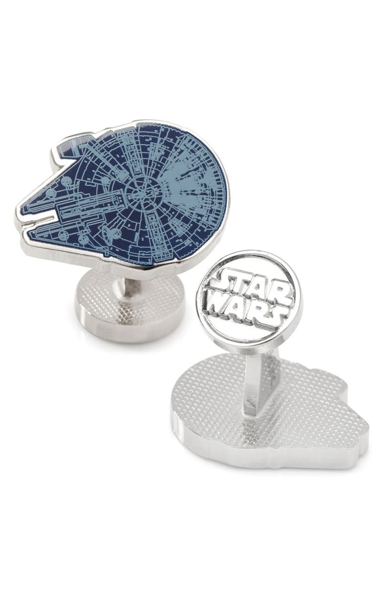 Cufflinks, Inc. Star Wars<sup>™</sup> Millenium Falcon Blueprint Cuff Links, Alternate, color, Blue