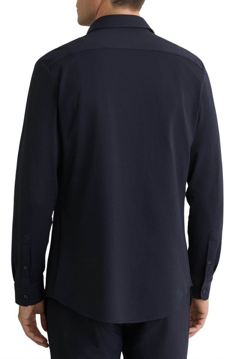 Reiss Solarko Seersucker Button-Up Shirt, Alternate, color, Navy
