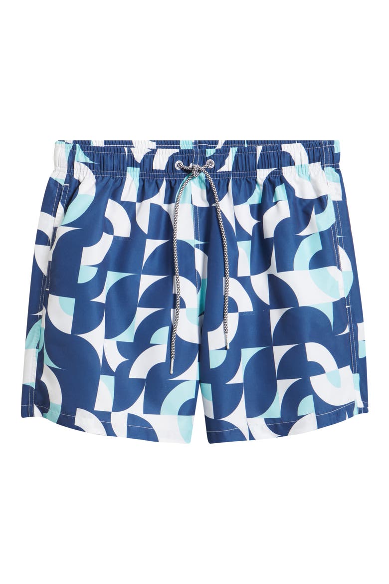Abstract Print Swim Trunks, Alternate, color, BLUE MULTI