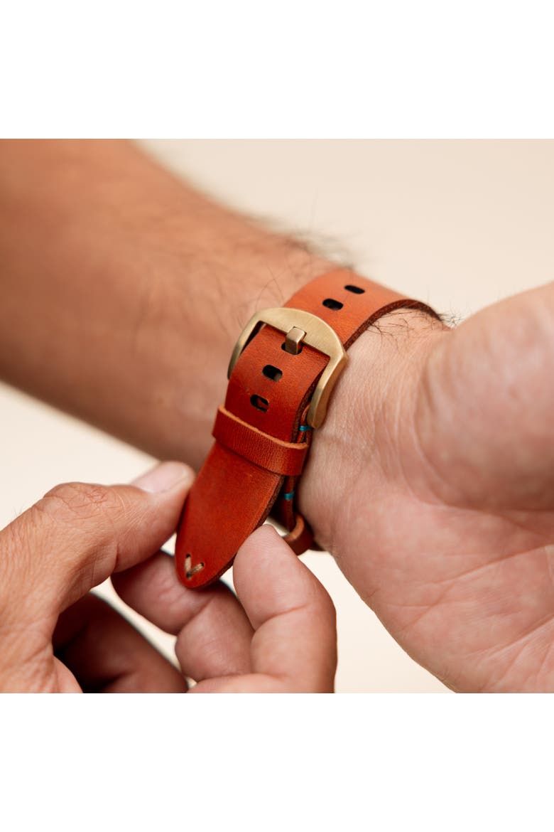 The Companion Horween Leather Apple Watch Band, Alternate, color, English Tan