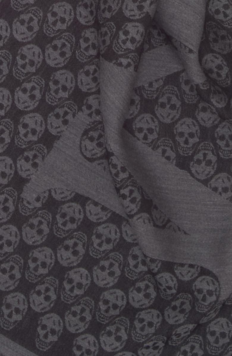 McQueen Multilogo Wool Scarf, Alternate, color, Grey/ Dark Grey