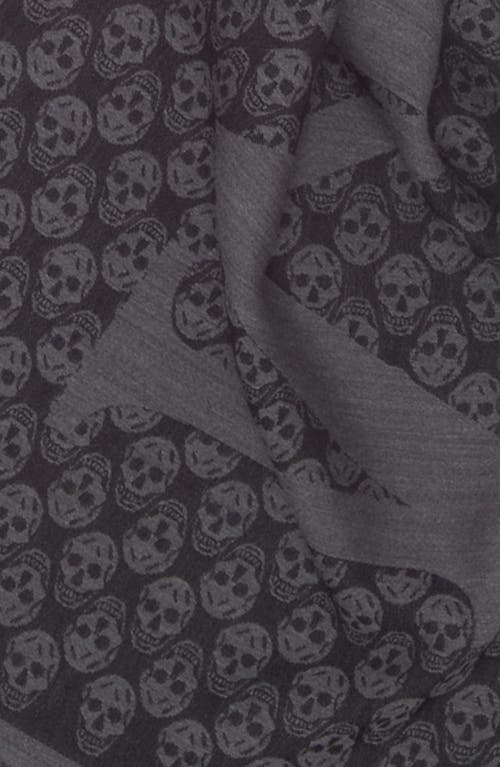 Alexander Mcqueen Mcqueen Multilogo Wool Scarf In Gray