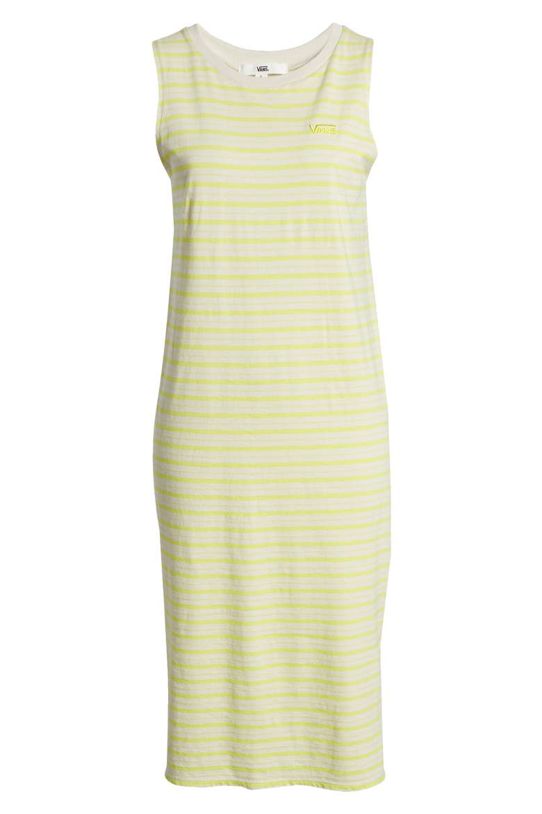 Stripe Sleeveless Midi Tank Dress, Alternate, color, LEMON TONIC