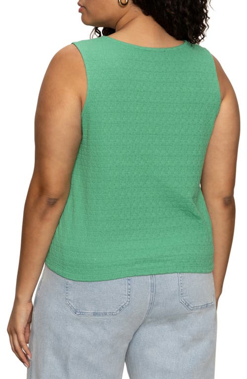 SANCTUARY SANCTUARY VACATION TEXTURED TIE FRONT BUTTON-UP TANK