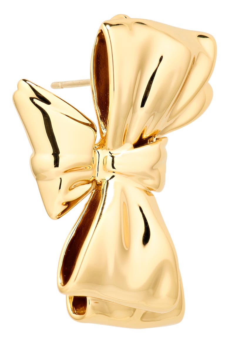 Small Bow Stud Earrings, Alternate, color, GOLD