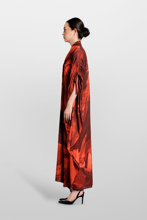 Laura Aparicio Printed Kaftan In Orange