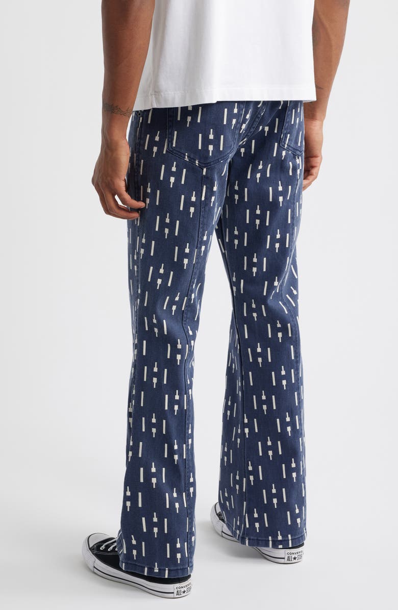 HONOR THE GIFT Print Riding Flare Jeans, Alternate, color, Navy