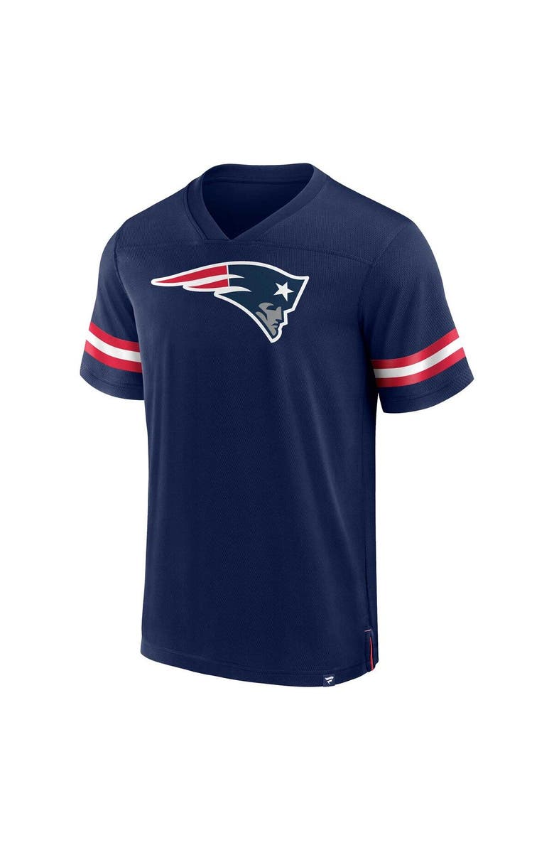 FANATICS Men's Fanatics Branded  Navy New England Patriots Jersey Tackle V-Neck T-Shirt, Alternate, color, Navy