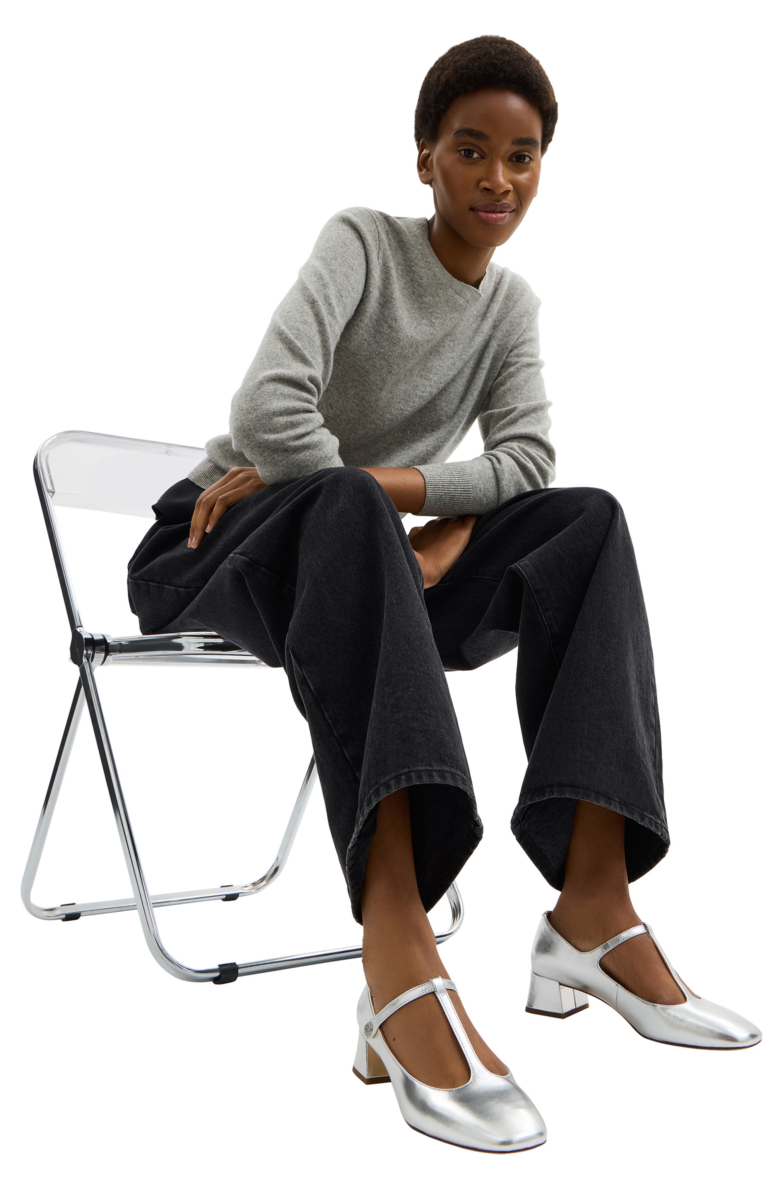 COACH Angelina T-Strap Pump, Alternate, color, Silver