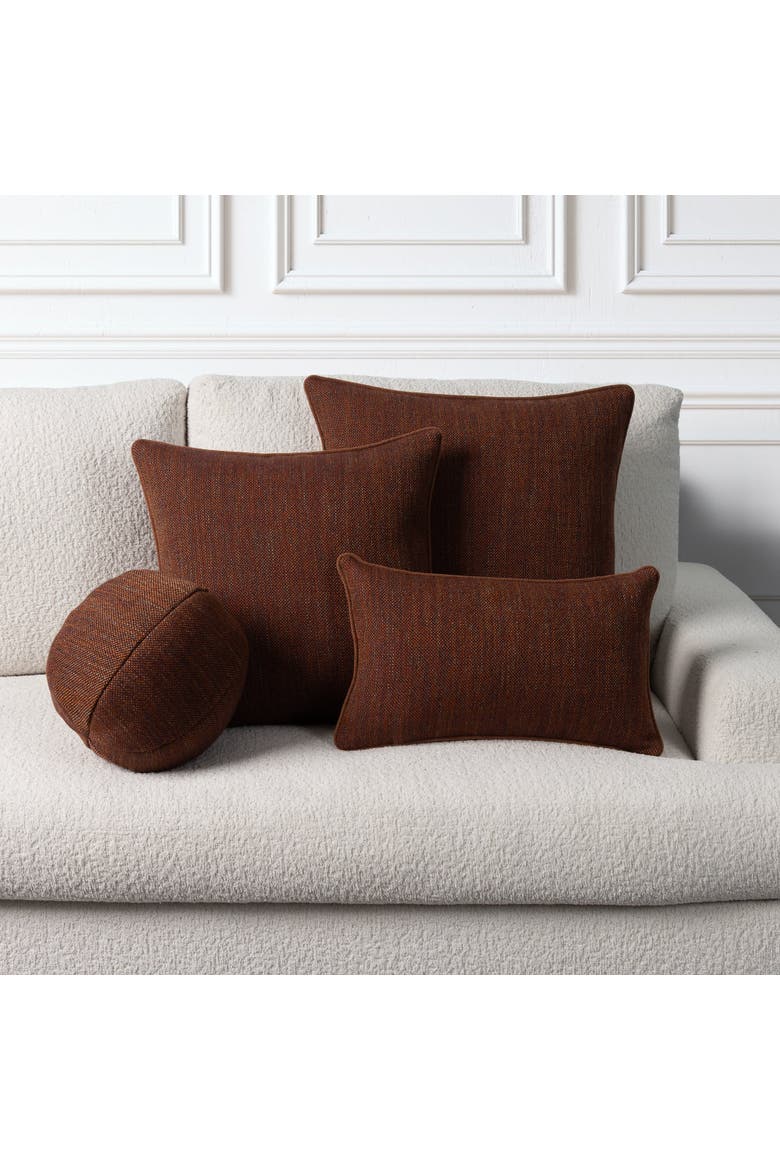 Ember Weave Earth-Toned Dimensional Indoor & Outdoor Woven Accent Pillow & Insert, Alternate, color, Ember