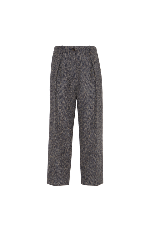 WYM TWEED BAGGY SLACKS グレー WYM TWEED BAGGY SLACKS グレー Men Baggy Tweed Pants Thick
