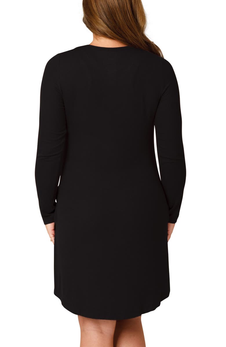 Kindred Bravely Riley Ribbed Maternity & Nursing Nightgown, Alternate, color, Black