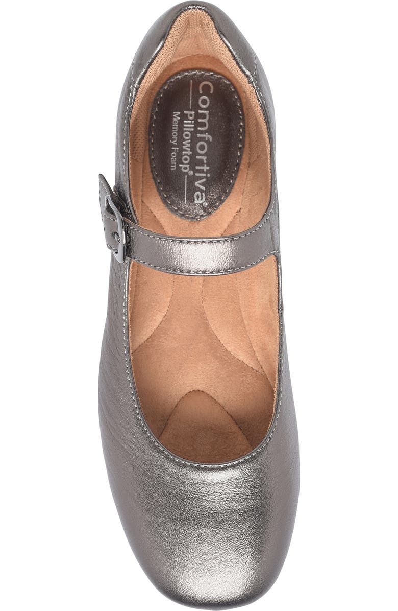 Comfortiva Kaylee Mary Jane Flat, Alternate, color, Dark Pewter
