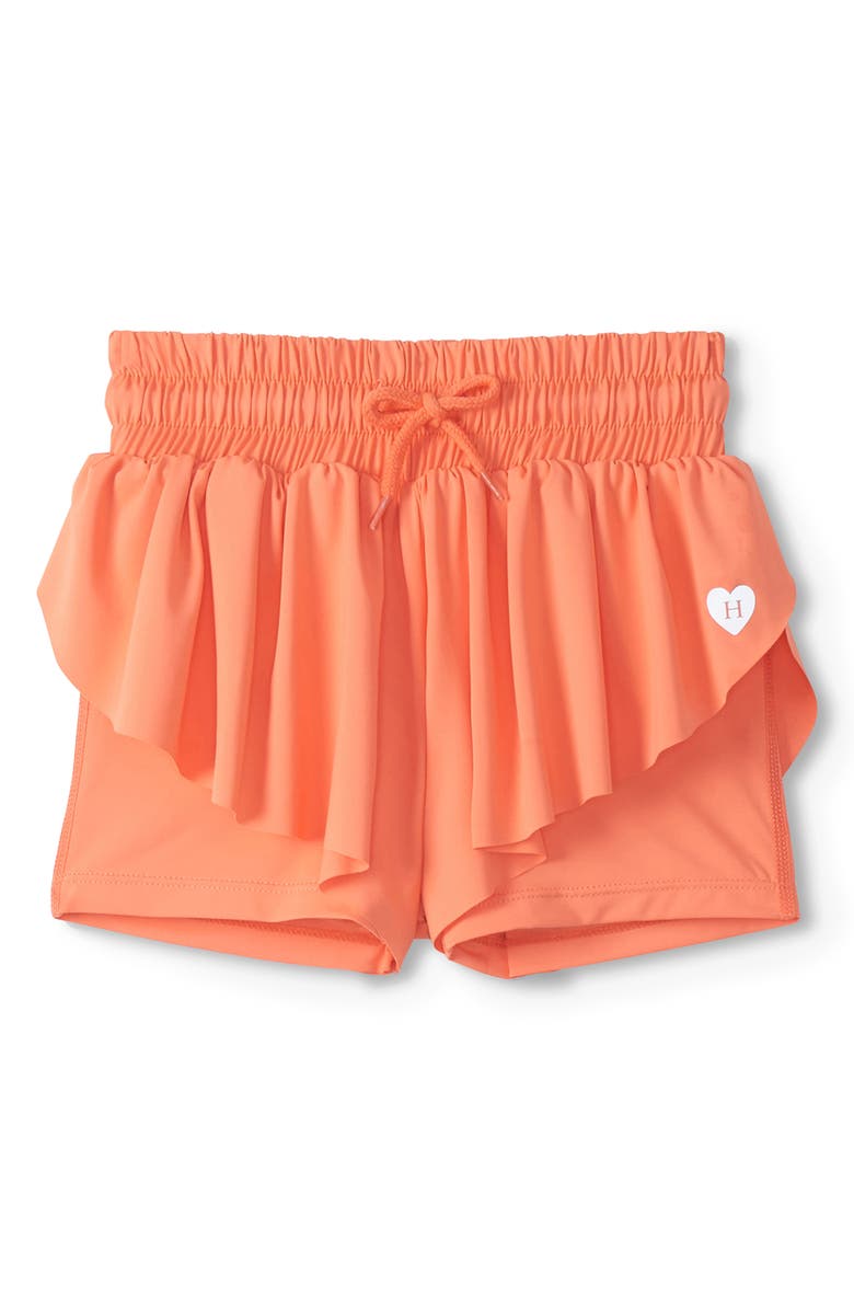 Hatley Kids' Fusion Coral Running Shorts, Main, color, Orange