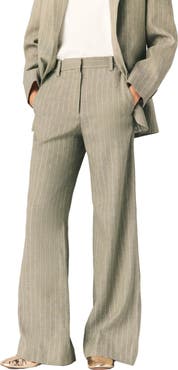 maje Linen-blend suit trousers