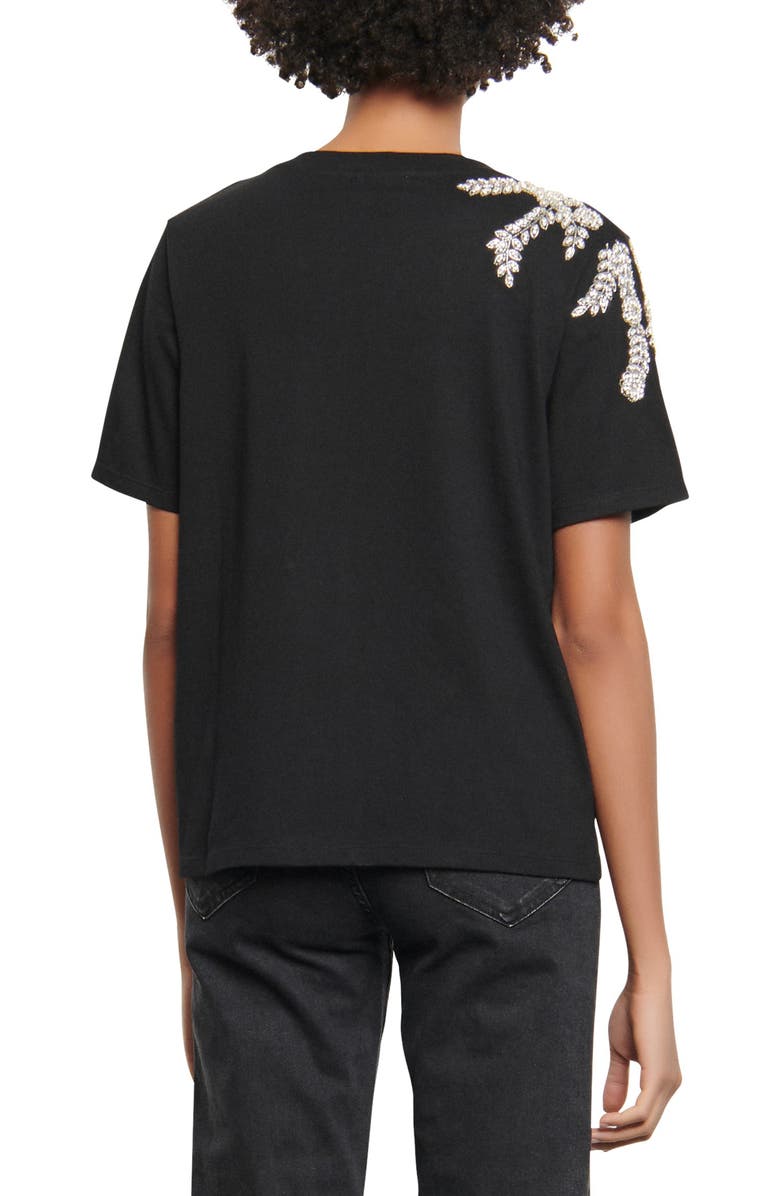 SANDRO Rhinestone T-Shirt, Alternate, color,