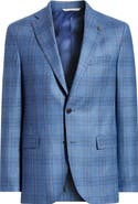 Jack Victor Midland Contemporary Fit Blue Plaid Wool Sport Coar