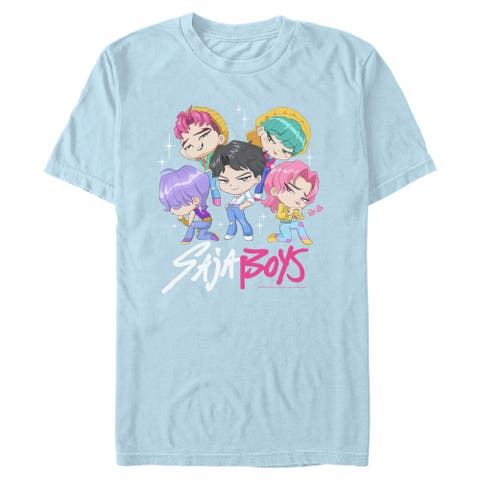 Mens KPop Demon Hunters Saja Boys Chibi Group T Shirt