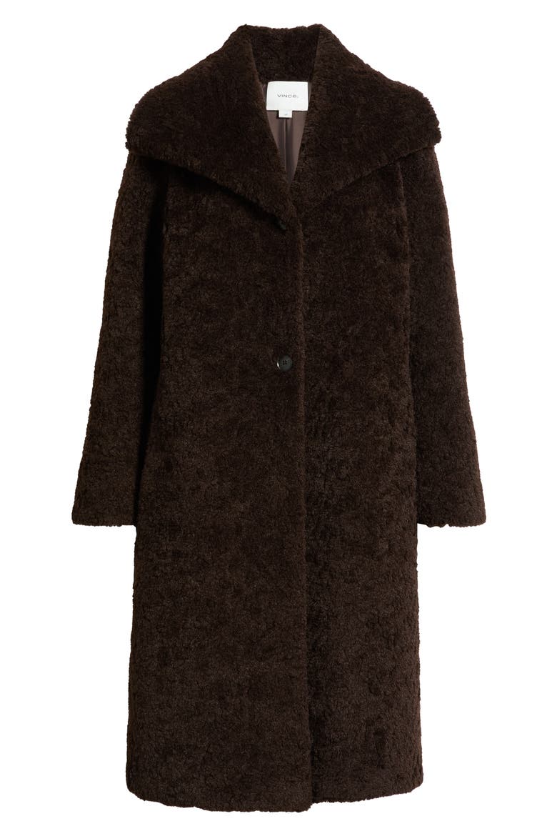 Faux Fur Shawl Collar Coat, Alternate, color, SMOKED TRUFFLE