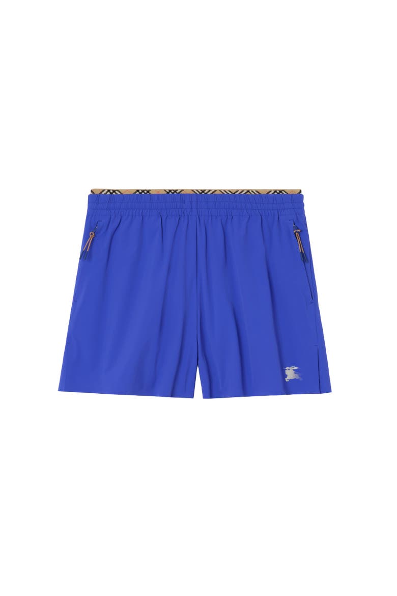 Check Trim Stretch Nylon Shorts, Alternate, color, Knight blue