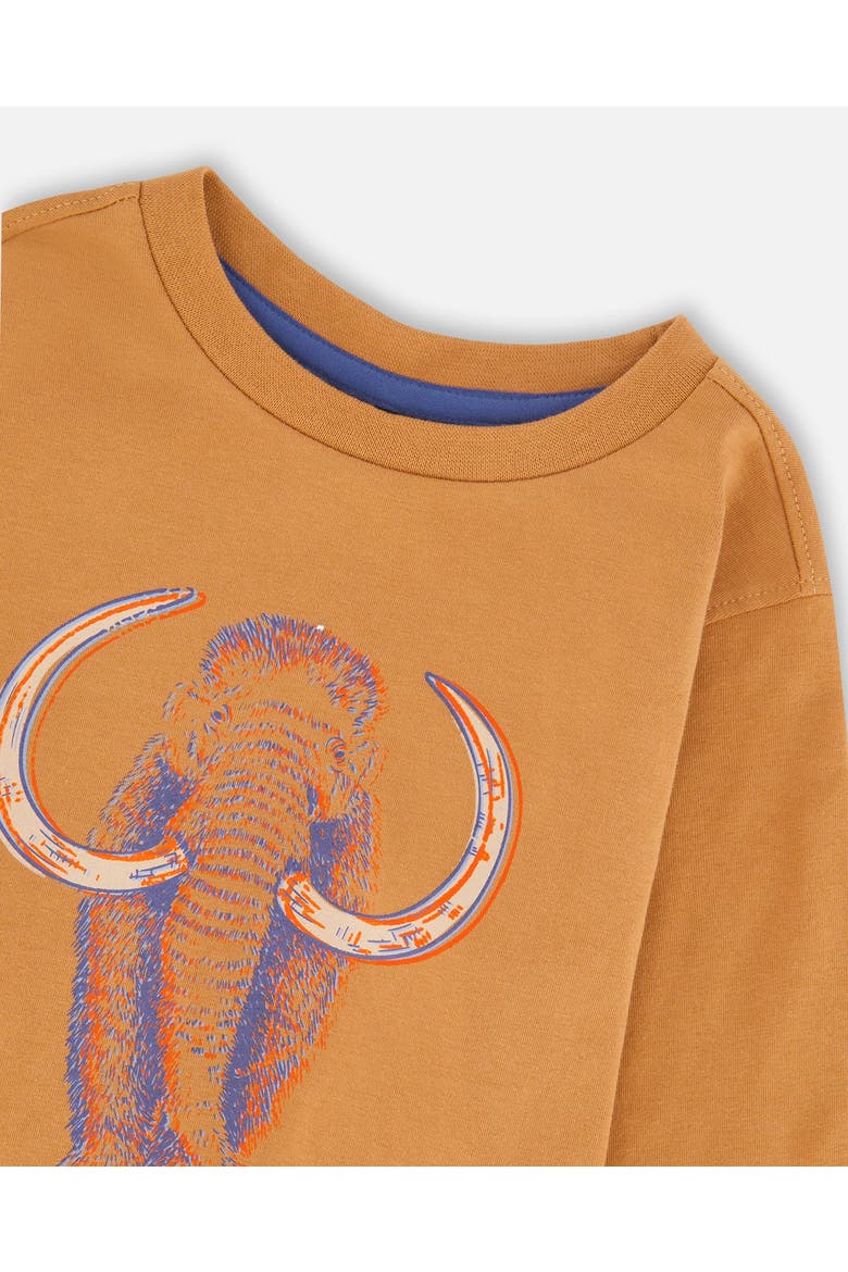 Boy Organic Cotton Long Sleeve T-Shirt, Alternate, color, Cashew Brown