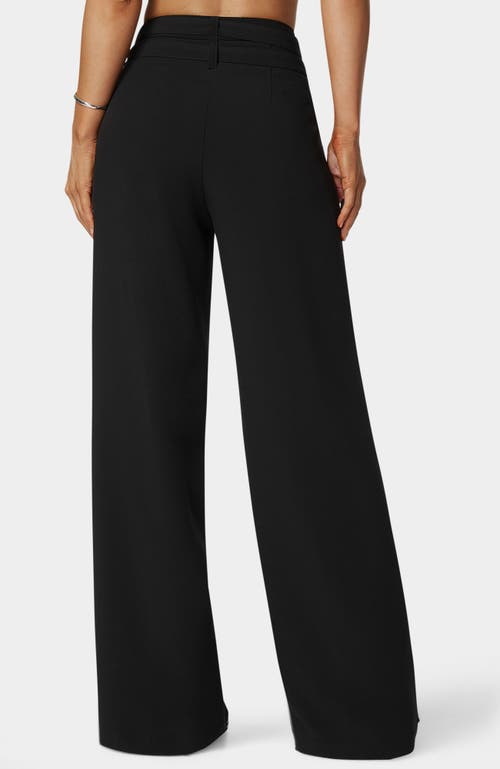 Bebe High Waist Double Belted Palazzo Pant In Black