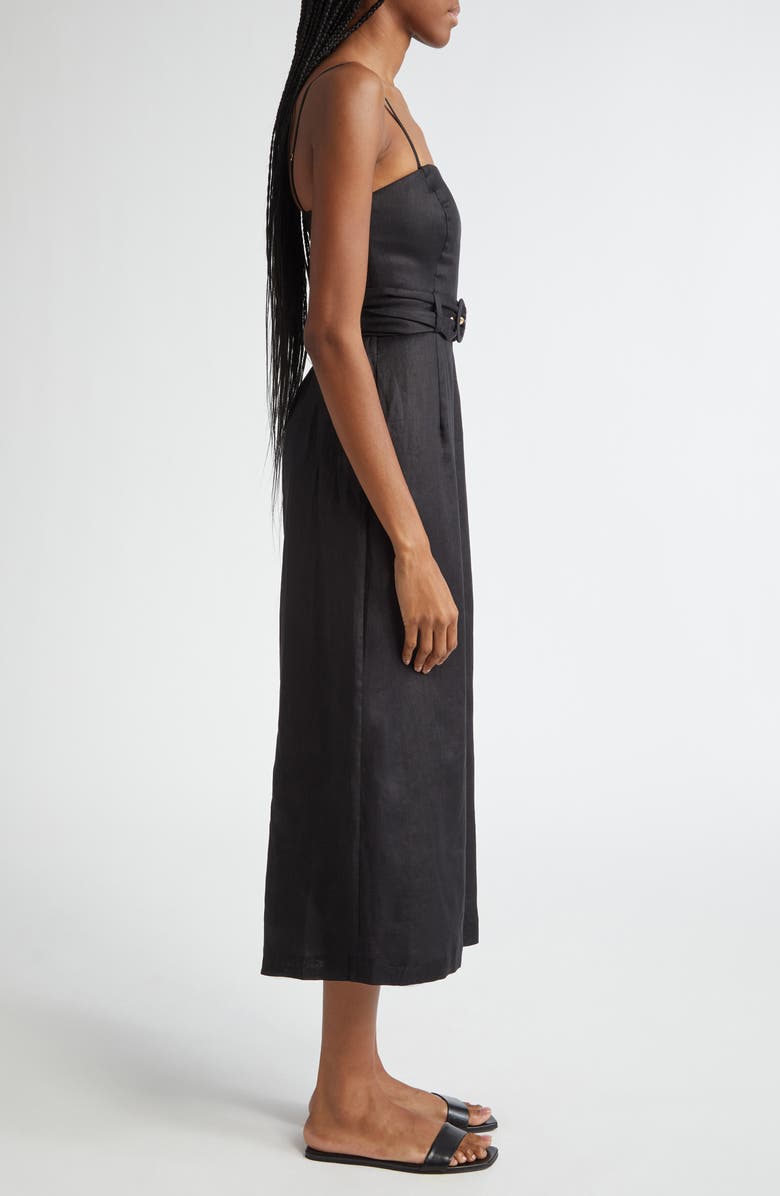 Zimmermann Golden Belted Linen Jumpsuit, Alternate, color, 