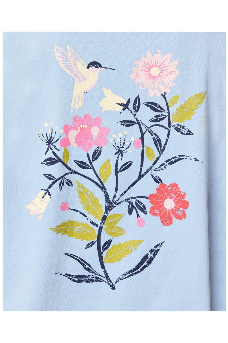 Toni Boxy Cotton Crop Tee, Alternate, color, BLUE BELL HUMMINGBIRD